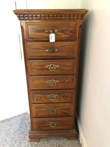 Sumter Cabinet Co. tall narrow dresser, approx. 22x17x54H