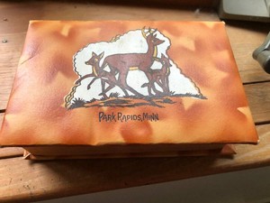 Park Rapids advertising jewelry box with some turquoise and other jewelry