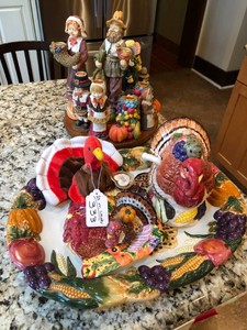 Fall and Thanksgiving decorations and serving items