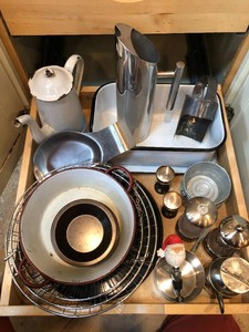 Metal and enamelware pieces
