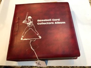 Large baseball card album with Topps baseball cards