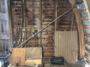 Drag section, approx. 5 W, cable, tin, other metal and wood pieces