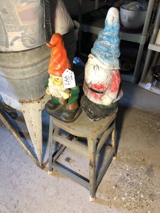 Gnomes, metal stool