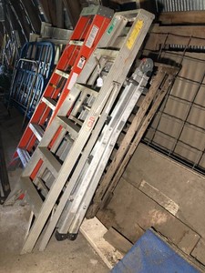Metal and wood ladders