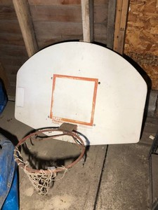 Basketball back board with hoop, needs new netting