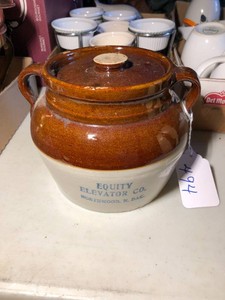 Northwood North Dakota advertising pottery bean pot
