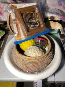 Porcelain bowl with sewing notions