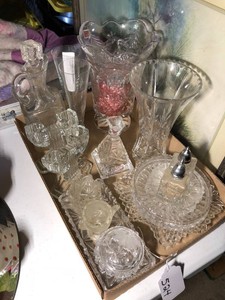 Clear pressed glassware