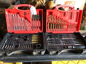 Fold-up tool case with drill bits