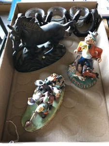 Horse shoe candle holder, horse, peoplefarm figurines