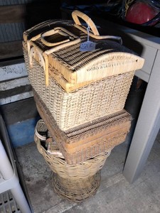Wicker like baskets and stand