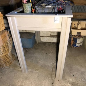 Adirondak style table with inset, battery charge, air compressor, electric cords