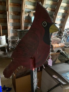 Lighted outdoor cardinal, cardinal candle lamp