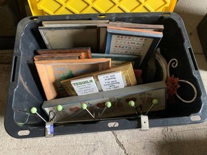 Wall hangings, pictures, frames, coat hanger all in tote