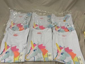 D 3 - Cat & Jack Unicorn Graphic T-shirts Size L (1012) (Lot of 6)
