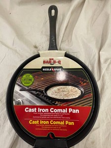L 2 - Mr. Bar-B-Q Sizzle & Spice Cast Iron Comal Pan