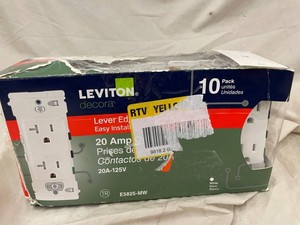 PLT - Leviton Decora E5825-MW 20A 125V Tamper-Resistant Receptacles 10-Pack