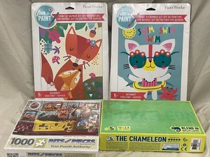 YEM - 2 Paint by Number Kits, Yorkshire Terrier Puzzle & the Chameleon Mixed Lot