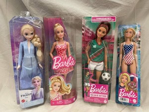 YEM - Mattel Barbie & Disney Frozen Elsa Doll Mixed Lot of 4