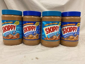 Skippy Creamy & Super Chunk Peanut Butter 40 Oz (Lot of 4)