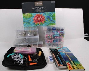 Mixed Art Supplies, Pastels & Jewelry-Making Materials