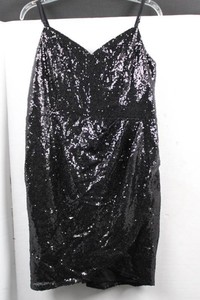 Speechless Black Sequin Slip Dress Size XL