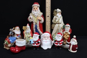 Santa Claus Christmas Figurines Mixed Lot