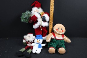 Christmas Plush Figures Mixed Lot - 4 Pieces