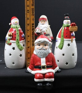 Christmas Santa & Snowman Figurines (Lot of 4)