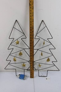 Giftcraft Lighted Wire Christmas Tree Decorations (Lot of 2) 24H