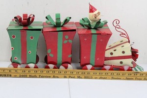 Christmas Gift Box Train Decorations (Lot of 3)