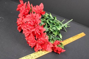Red Artificial Poinsettia Floral Stems