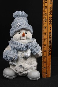 Snowman Holiday Figurine With Knitted-Style Accessories - 11 in