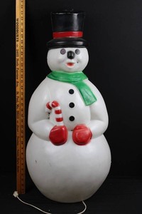 Lighted Snowman Blow Mold Holiday Decoration 33H
