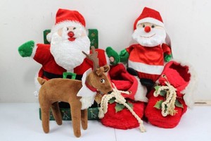 Christmas Decor Mixed Lot - Santa Figures, Reindeer & Stockings