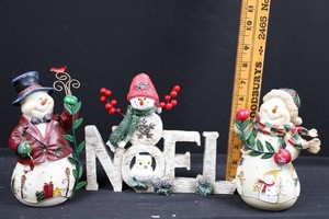 Christmas Snowmen & NOEL Decor Mixed Lot 8H