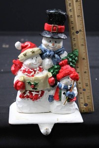 Christmas Snowman Trio Stocking Holder Hanger