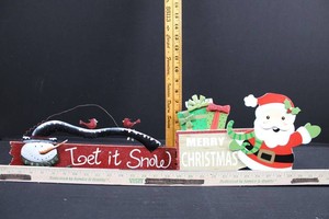 Christmas Decor Mixed Lot - Let It Snow & Santa Signs