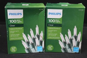 Philips 100 Mini Lights Clear IndoorOutdoor (Lot of 2)