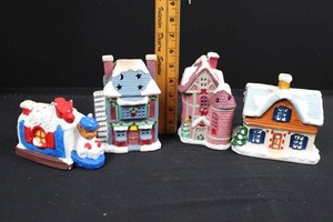 Christmas Village Building Figurines - Assorted Set (Lot of 4)