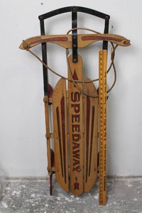 Vintage Paris Speedway Wood Toboggan Sled Model B44 45L