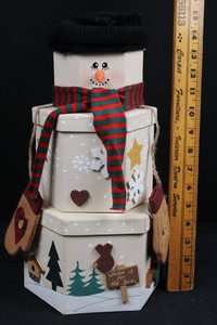 Snowman Decorative Box Set (Lot of 3) 15H