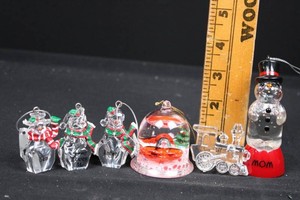 Christmas Ornament Mixed Lot - Personalized Snowmen, Snow Globe & Train