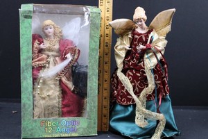 Fiber Optic Angel & Decorative Angel Figurines - Group of 2 (not tested)