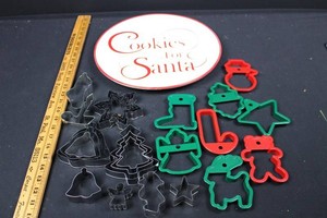Christmas Cookie Cutters & Cookies for Santa Decor Mixed Lot