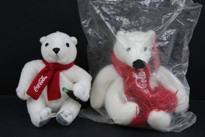 Coca-Cola Polar Bear Plush Pair (Lot of 2)