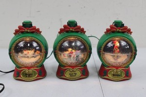 Noma Christmas Snow Globe Set - 3 Spinning Globes 5h