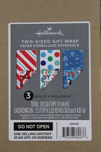 Hallmark 5JXW1030 Two-Sided Gift Wrap 4 Rolls