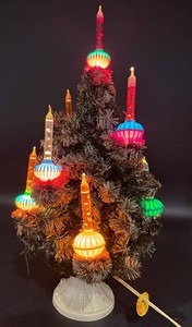 Vintage Lighted Tabletop Christmas Tree With Bubble Lights - 18 Inches