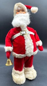Vintage Mechanical Santa Claus Figure With Bells